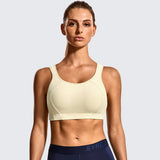 Quick Dry High Impact Padded Wireless Sports Bra - Beige