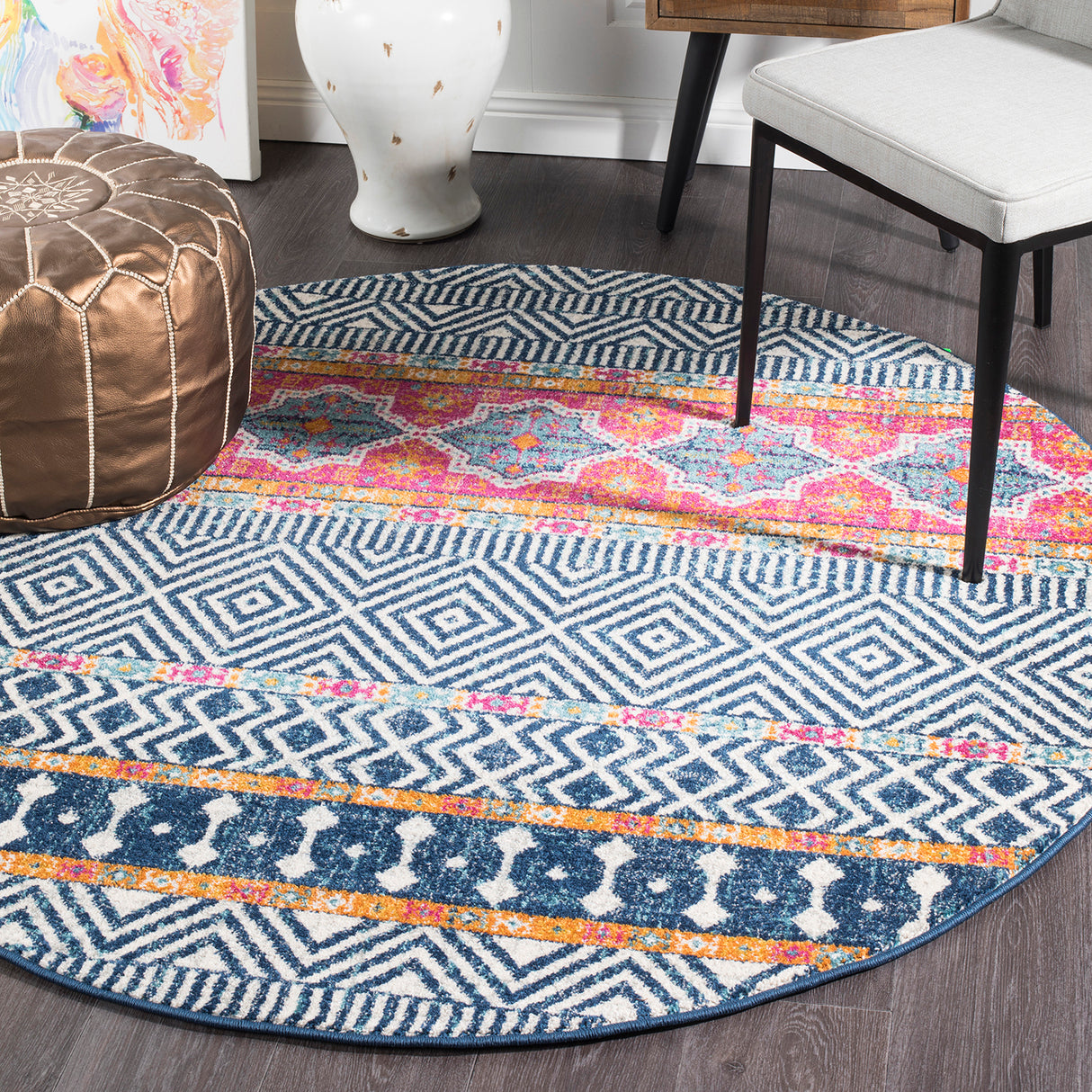 Oasis 455 Multi Round Rug