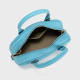 TOGO Leather Mini Bowling Top-Handle Bag - Blue