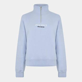 Jack Wills Women's Honeylane Half Zip Sweatshirt - Blue
