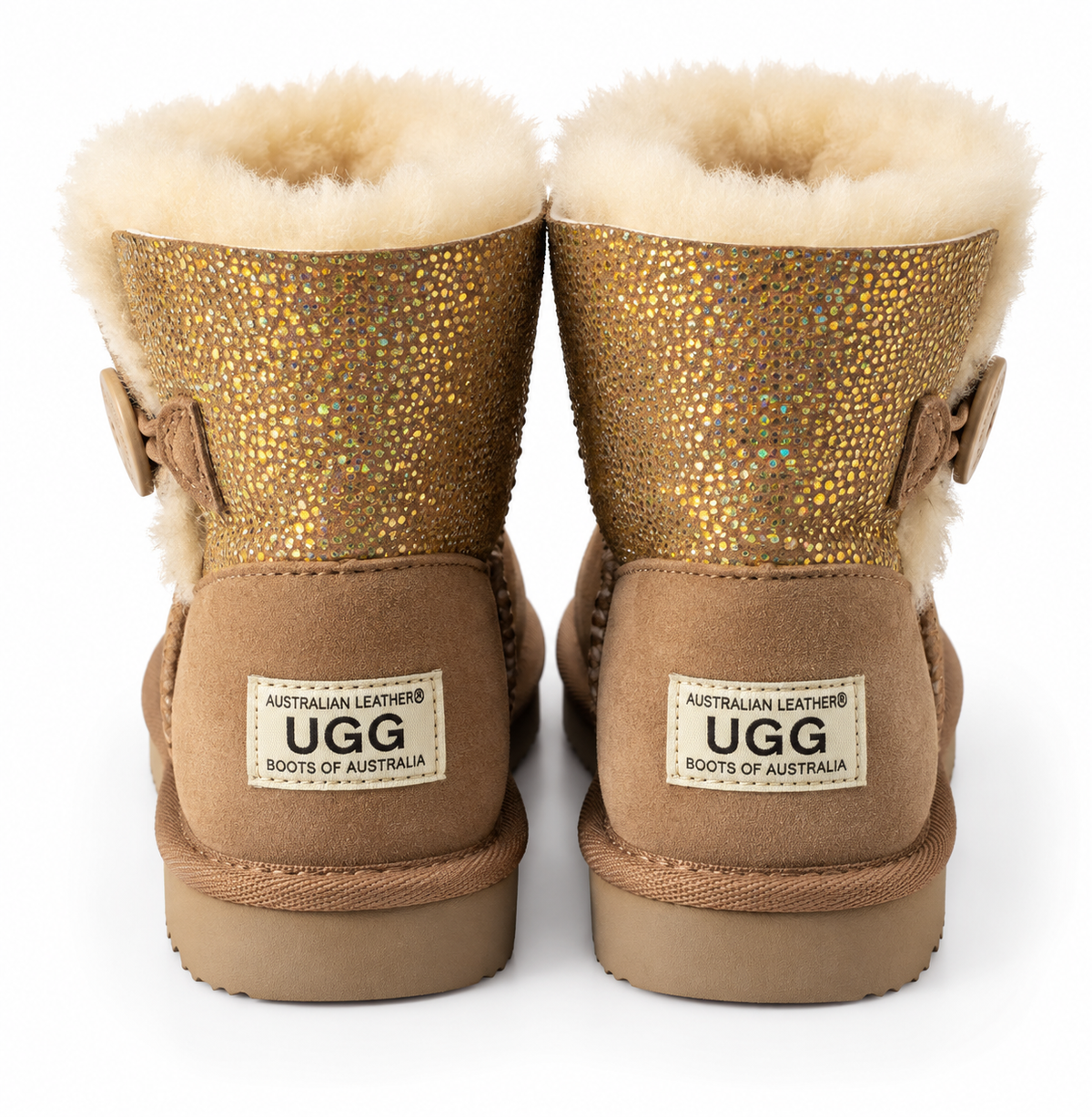 Australian Leather Ugg Classic 1Button - Chestnut Gold Glitter - AU4