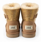 Australian Leather Ugg Classic 1Button - Chestnut Gold Glitter - AU4