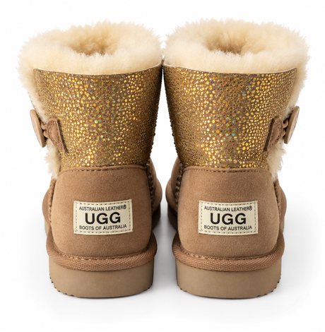 Australian Leather Ugg Classic 1Button - Chestnut Gold Glitter - AU4