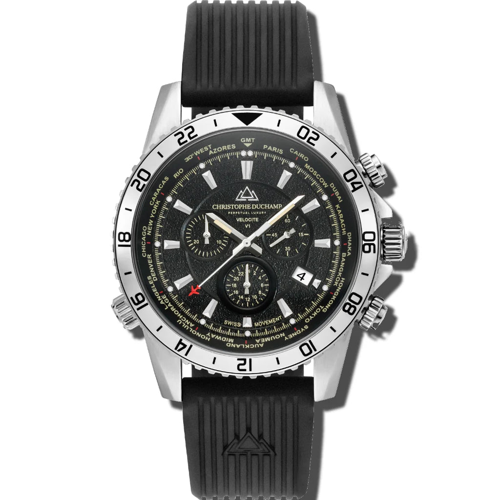 Christophe Duchamp Velocite V1 - Black Dial & FKM Rubber Strap