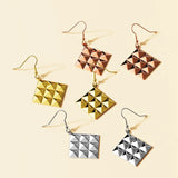 Bullion Gold Fascination Geometric Style Diamond Shape Metallic Earrings Gold
