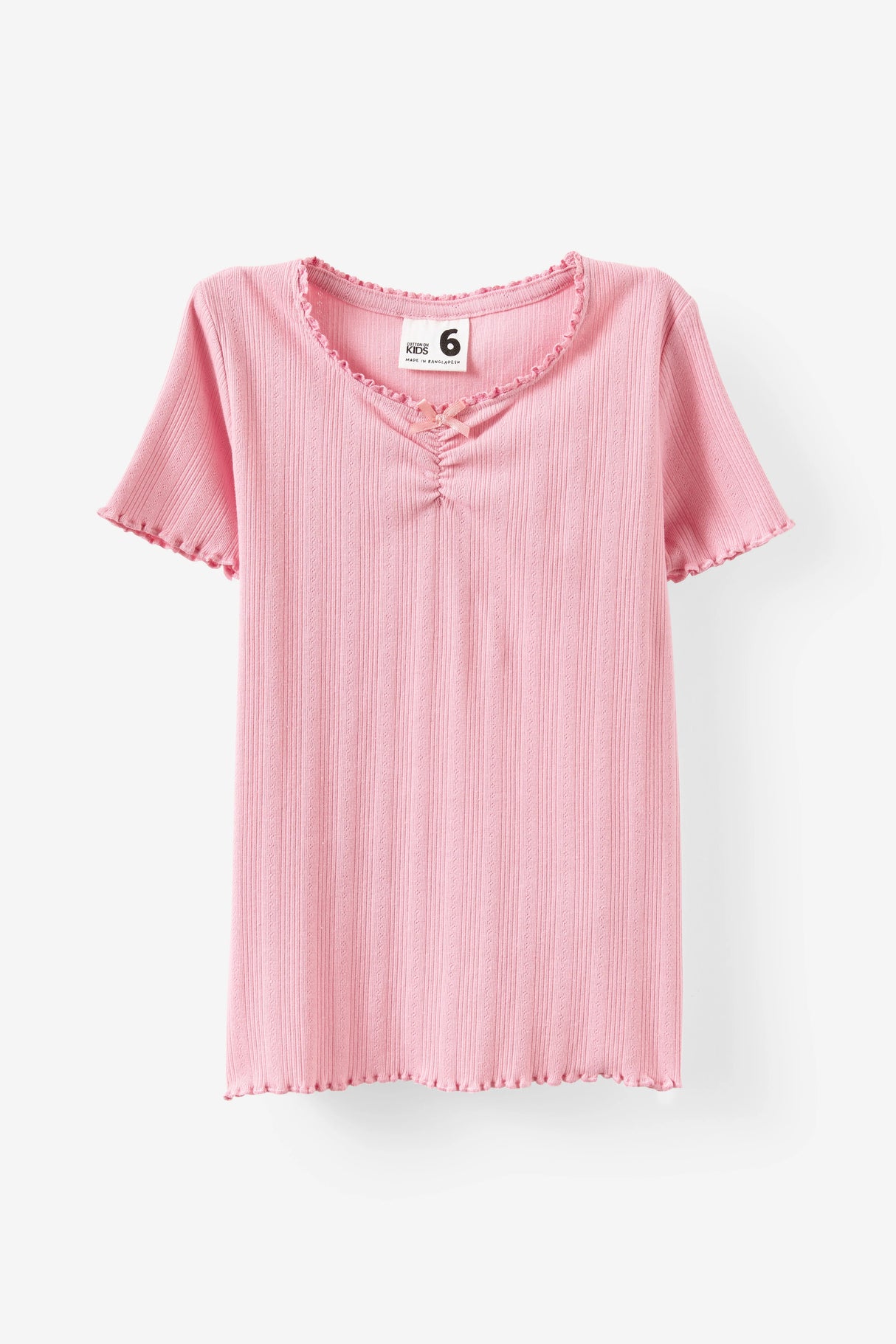 Cotton On Kids Girls Essential Harper Short Sleeve Baby Tee - Marshmallow
