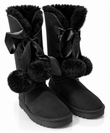 Australian Leather Ugg Classic Long Pom Pom - Black - AU5