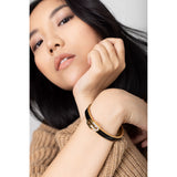 Furla Crystal Black Enamel Gold Bangle