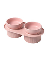 Ceramic Pet Food Bowl Pet Feeder Water Bowl Elevated Dog Cat Food Bowl - Pink