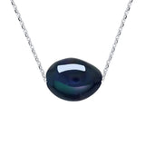 Necklace Baroque Baroque Freshwater Pearl Black Yellow Gold 8-9mm