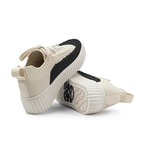 Chunky Platform Knit Sneakers - Black