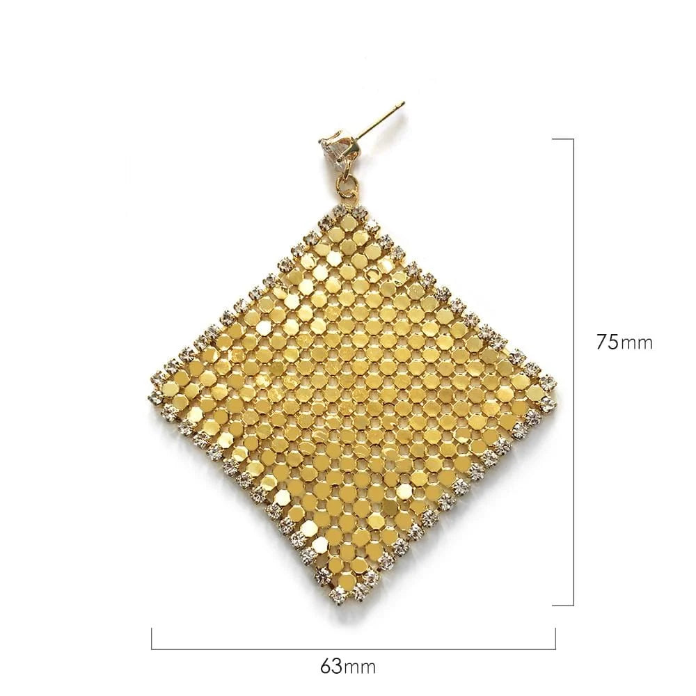 Gold Mesh Drop Earrings