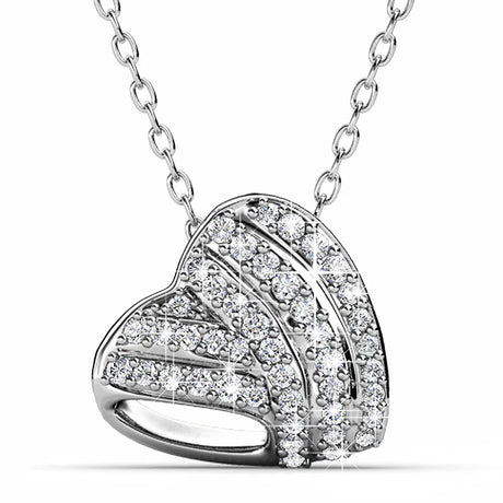 Krystal Couture Heart-Shaped White Gold Pendant Necklace Embellished with SWAROVSKI Crystals