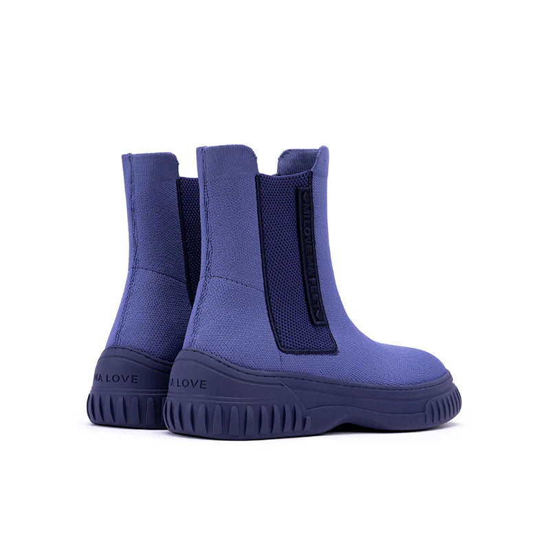 Knit Chelsea Ankle Boots - Purple