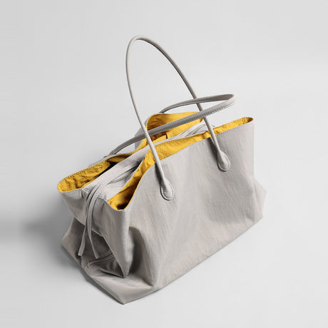Lightweight Nylon Large Capacity Commuter Tote - Grey