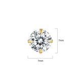 Solid 925 Signature Silver Mary Anne Crystal Stud Earrings In Gold