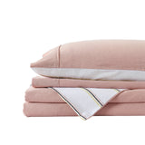Royal Comfort Hemp Braid Quilt Cover Set - King - Dusk Pink Stripe