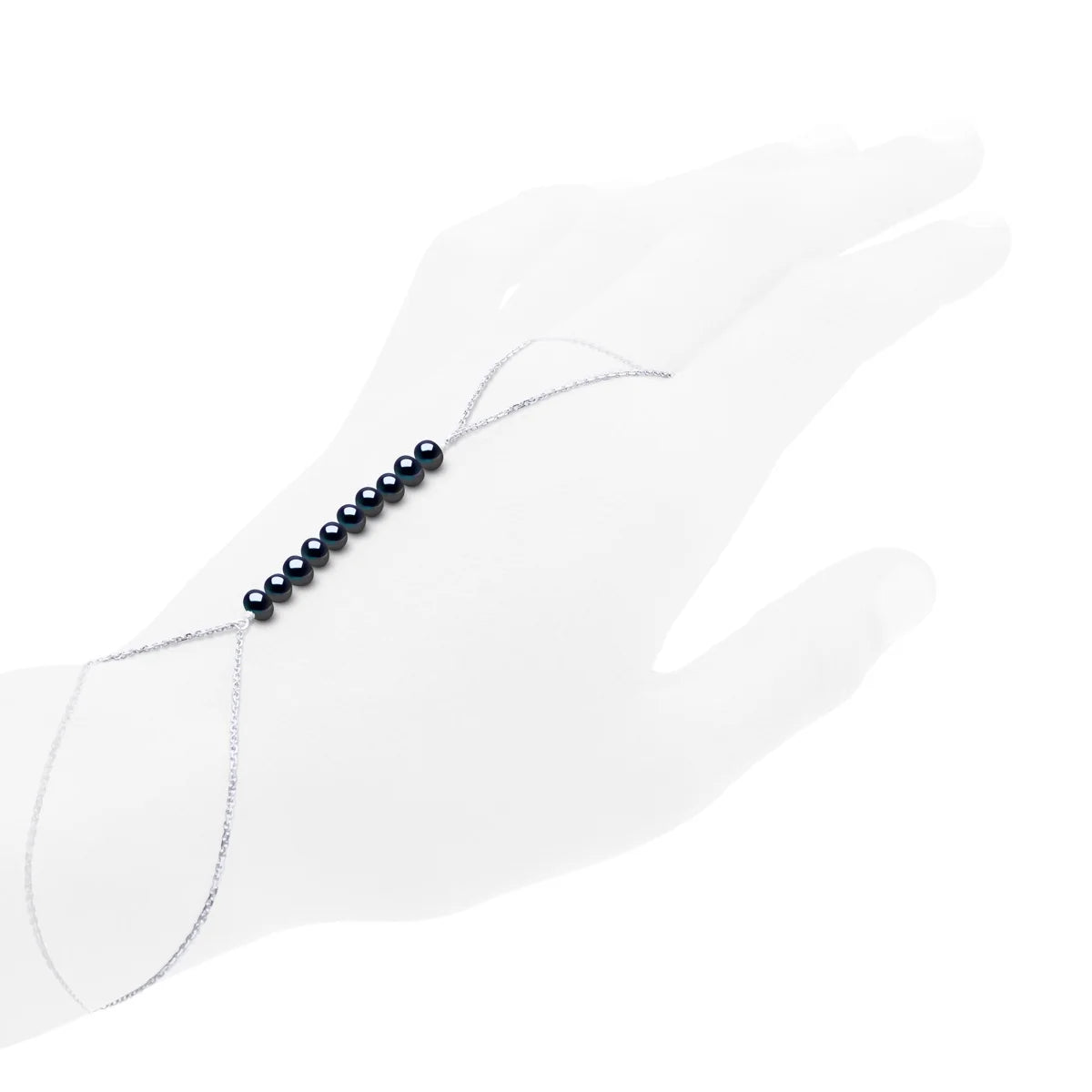 Bracelet Freshwater Pearl Black 4-5mm