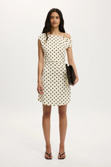 Cotton On Women's Sandy Asymmetric Mini Dress - Eden Polka Dot