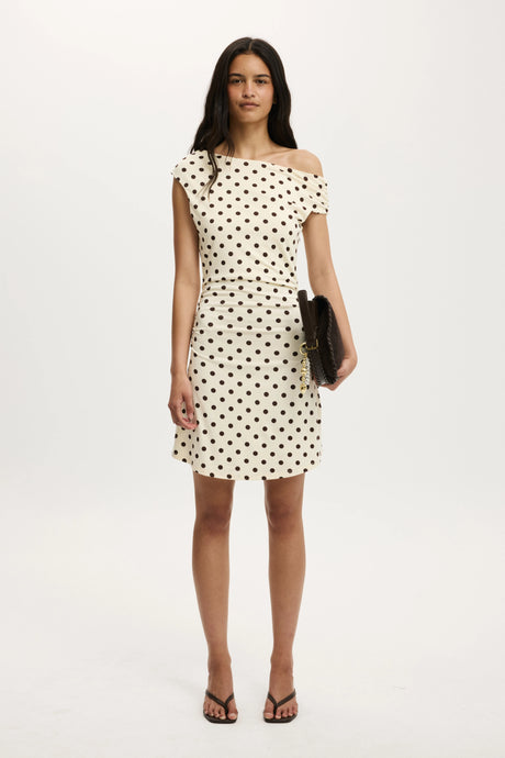 Cotton On Women's Sandy Asymmetric Mini Dress - Eden Polka Dot