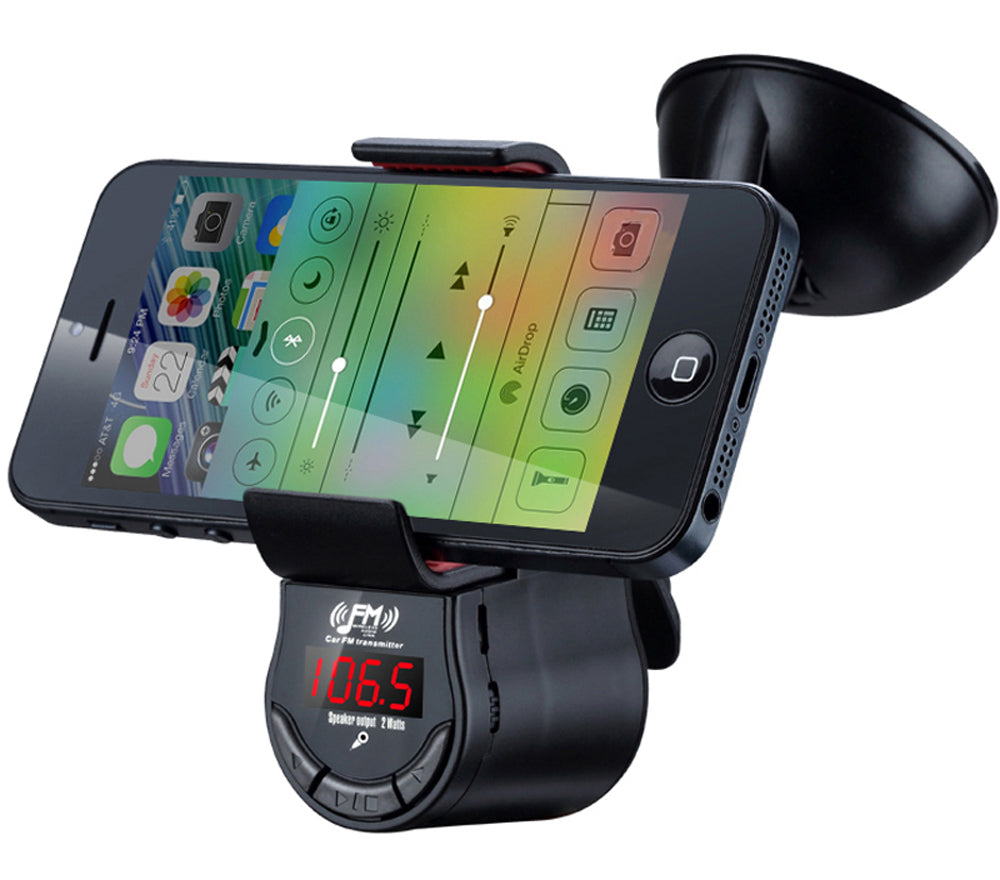 TODO Fm Transmitter Phone Holder Handsfree Speaker Mp3 Playback Aux In Fm-09