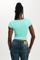 Cotton On Women's Hold Me Short Sleeve - Lagoon