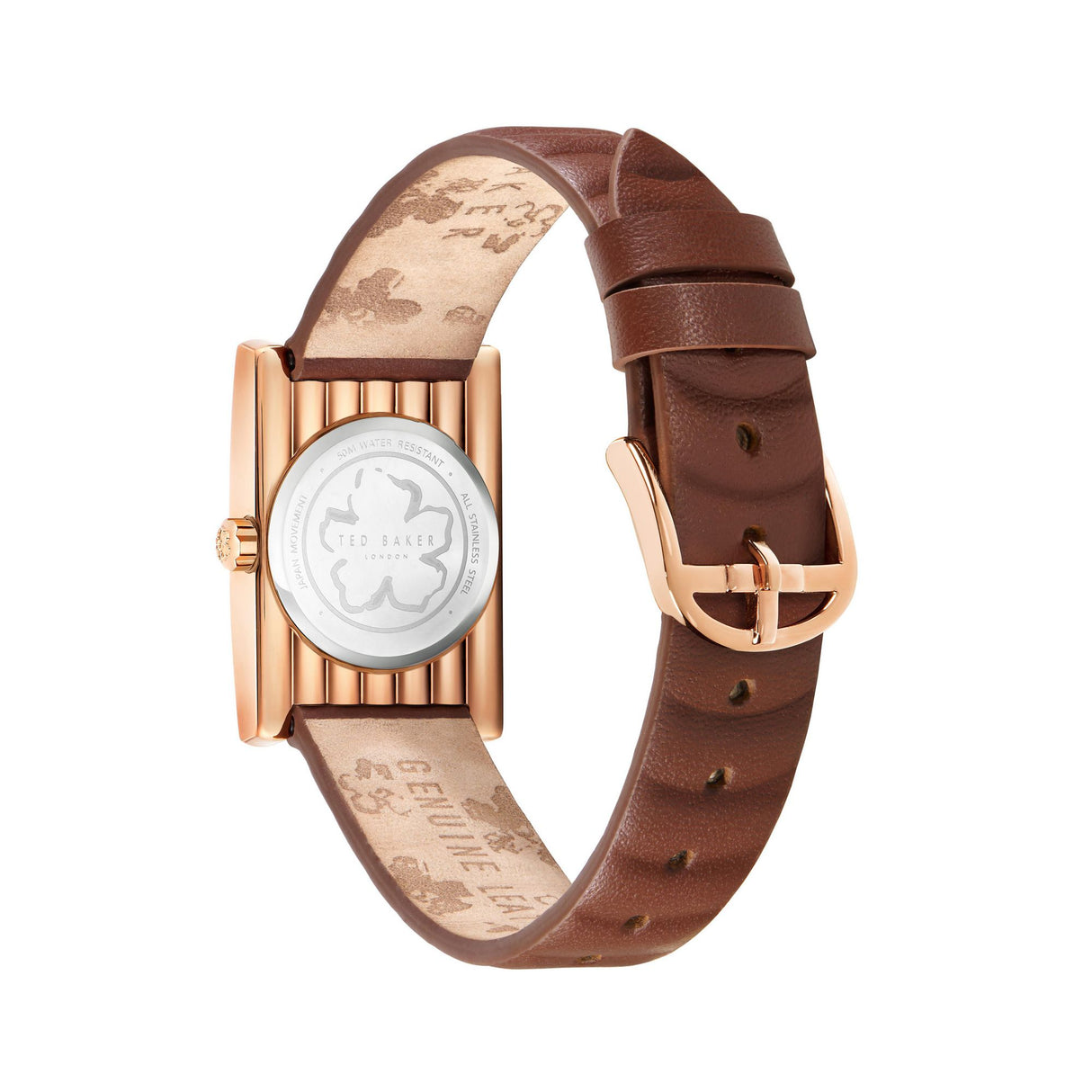 Ted Baker Womens Ottolee Rosegold Bordeaux Leather