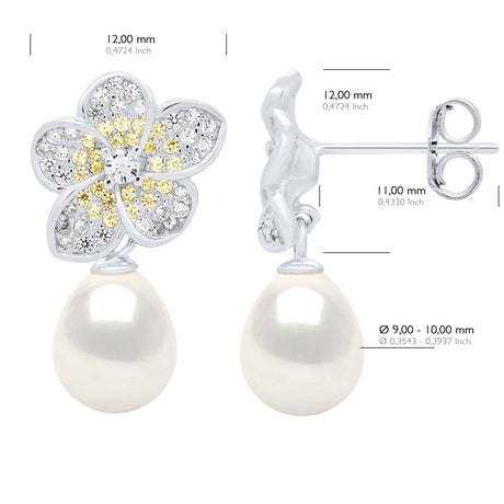 Earrings - Natural White - Design 12 x 12 mm