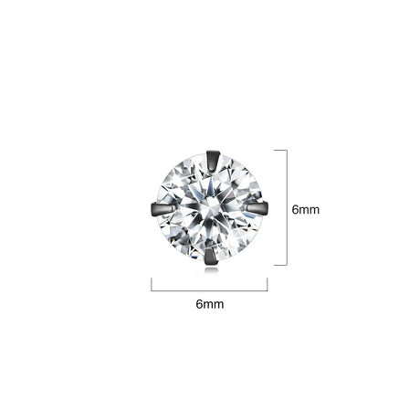 Solid 925 Signature Silver Mary Anne Crystal Stud Earrings In Black Gold