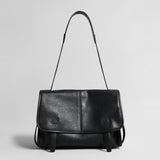 Vintage Leather Messenger Bag – Flap-Top Crossbody Shoulder Bag