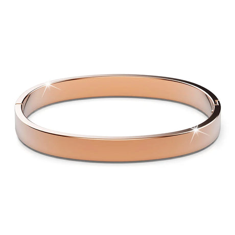 Bullion Gold Serena Solid Flat Hinged Bangle in Rose Gold