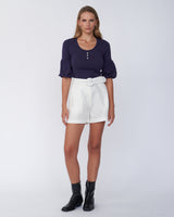Amelius Frances Three Quarter Puff Sleeve Knit - Purple