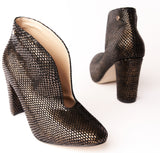 Bosccolo Womens Ankle Boots - Gold/Black Scales