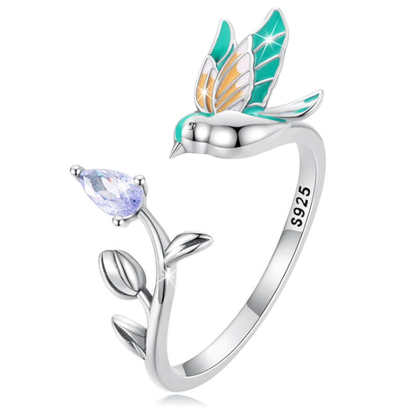 Adjustable Solid 925 Sterling Silver Everdeen Open Cut Silver Ring