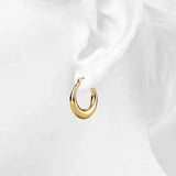 Bullion Gold Csilla Gold Dome Hoop Earrings - 35mm