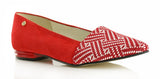 Bosccolo Womens Ballerina - Red Suede
