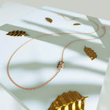 Bullion Gold Bold Alphabet Letter Initial Charm Necklace in Rose Gold Tone