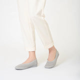 Heart Mesh Knit Square Toe Wedge Flats - Grey