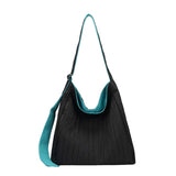 BAMEI Reversible Pleated Laptop Tote Bag - Black