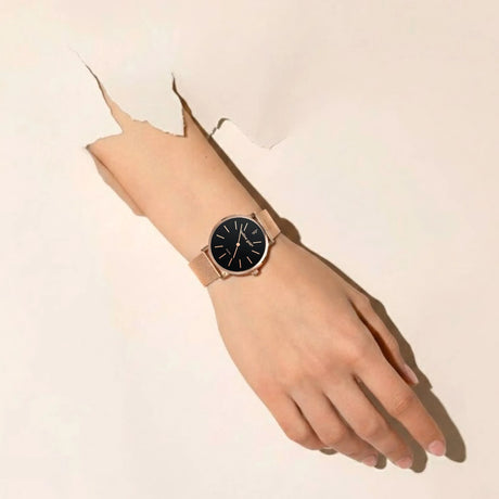 Bullion Gold Bullion Gold Timeless Dream Watch - Rose Gold and Black