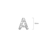 Solid 925 Sterling Silver Glamour Alphabet Letter Earrings
