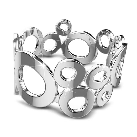 Solid 925 Sterling Silver Intertwining Bubbles Ring