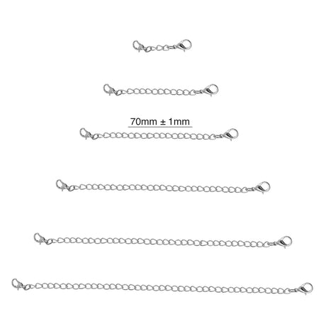 Obsession Necklace Extender Encased in 18k White Gold - 100mm