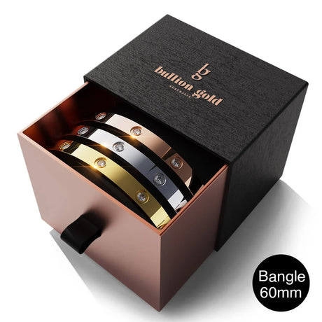 Boxed Cecelia 3 Pc Tri-Tone Bangle Set