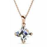 Krystal Couture Square-Cut Pendant Necklace Embellished with SWAROVSKI Crystals in Rose Gold