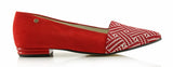 Bosccolo Womens Ballerina - Red Suede