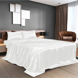 Royal Comfort 4pc Satin Sheet Set - White - King