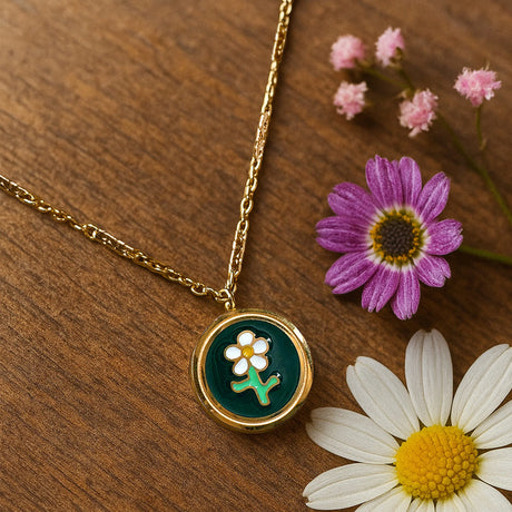 Bullion Gold Verdant Floral Necklace in Gold
