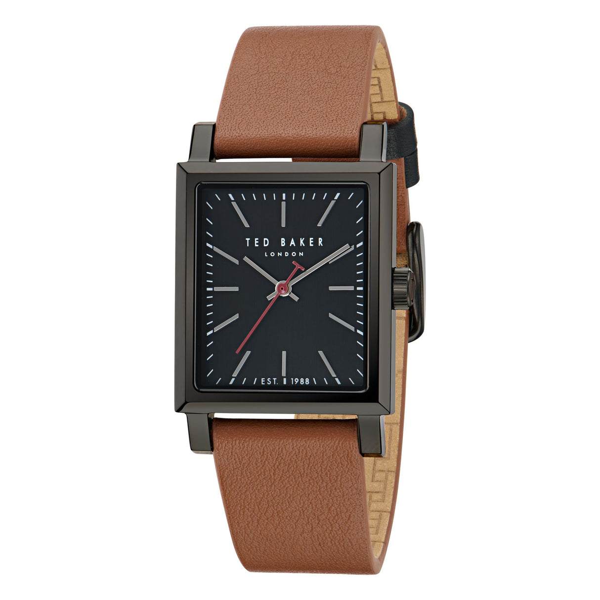 Ted Baker Mens Jaareth IP Black Tan Leather Watch