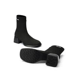 Stretch Knit Sock Boots - Black